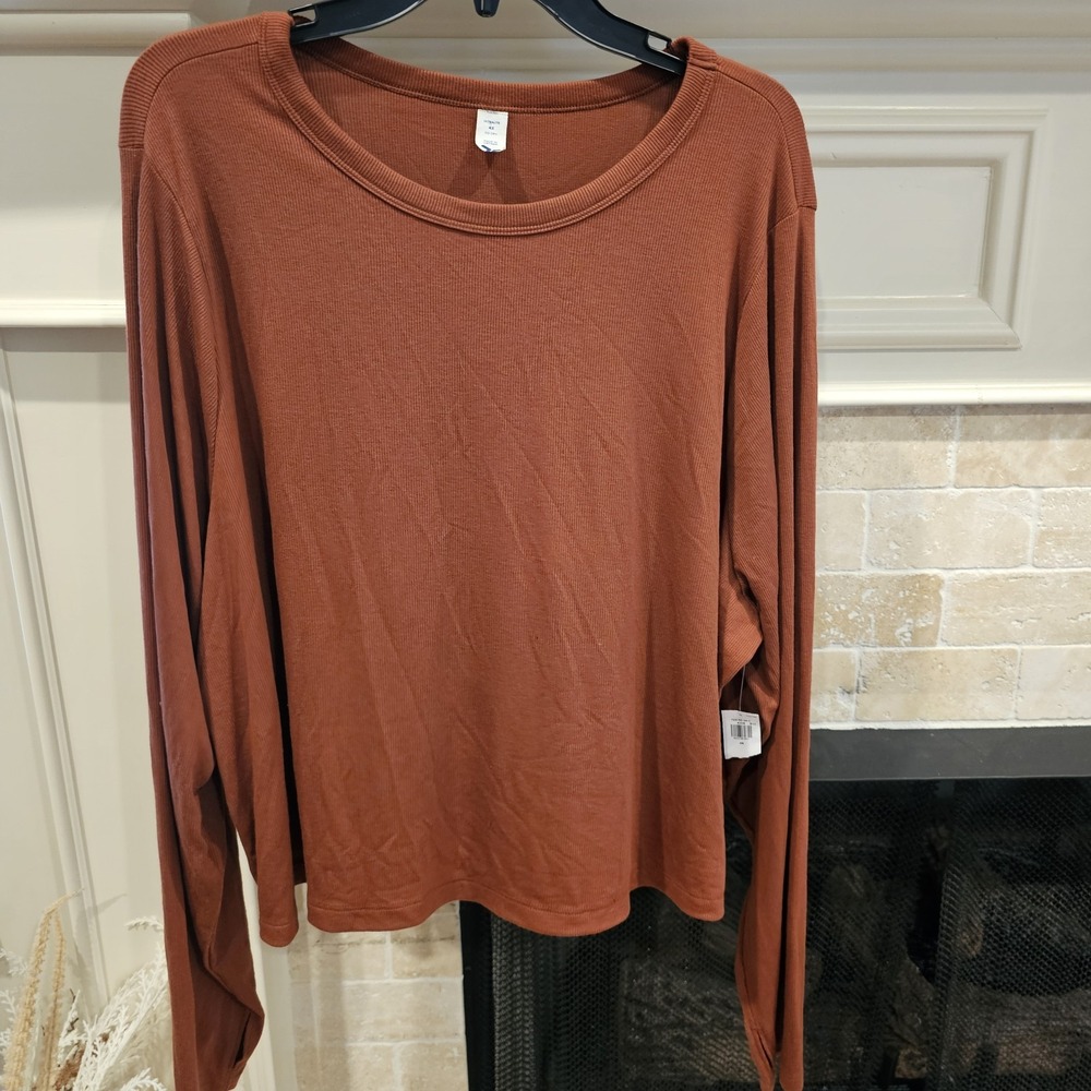 Old Navy Rusty Red Ribbed Top 4XL
